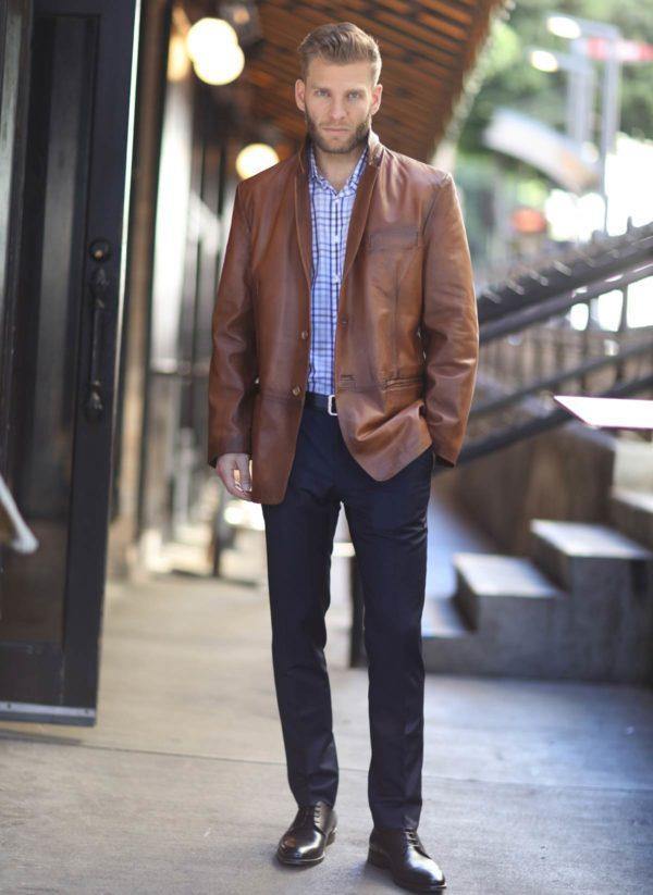Blazer In Premium Italian Lambskin - Leather Made In Italy