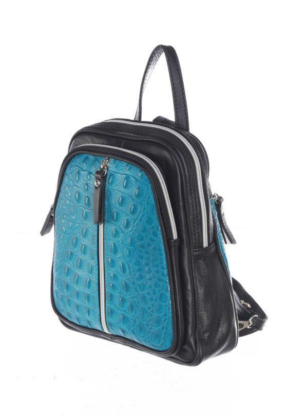 backpack in printed italian calfskin leather Mitra-Ladies' Elegant Backpack of Crocodile Print & Smooth Italian Cal –  Leather Made In Italy