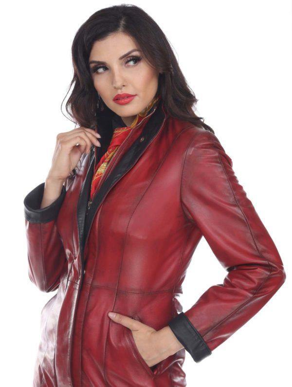 Simona-Lambskin In Tamponato Finish (Hand Rubbed With Vegetable Dye) - Leather Made In Italy