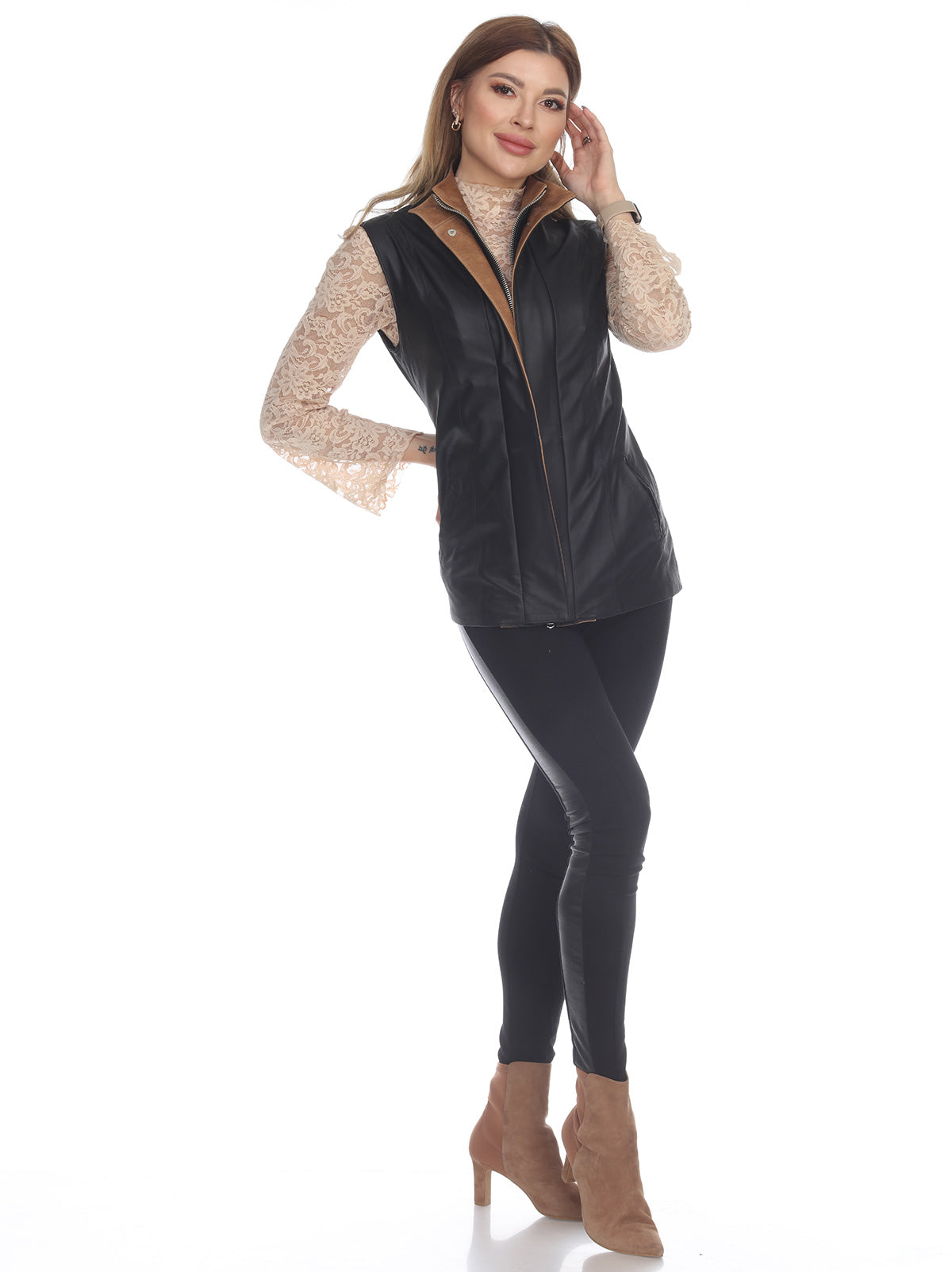 Fortuna-Ladies" Vest in Rare Antelope (Camoscio)