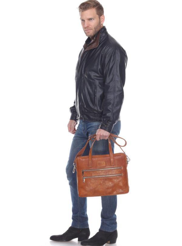 Carlo-FINE ITALIAN LEATHER BRIEFCASES FOR MEN FROM THE IVULA COLLECTION - Leather Made In Italy