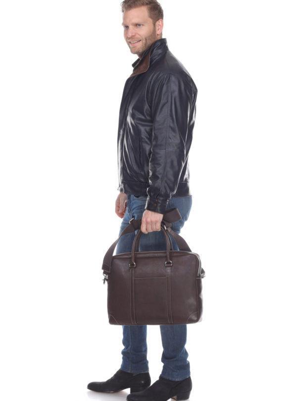 Dante-ITALIAN LEATHER BRIEFCASE FOR MEN FROM THE IVULA COLLECTION - Leather Made In Italy
