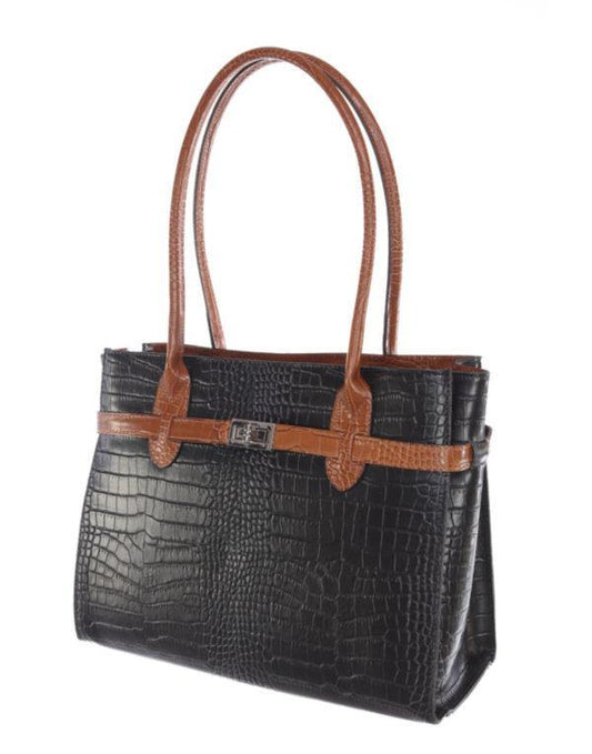 Donna-Top Handle/Shoulder Bag - Leather Made In Italy