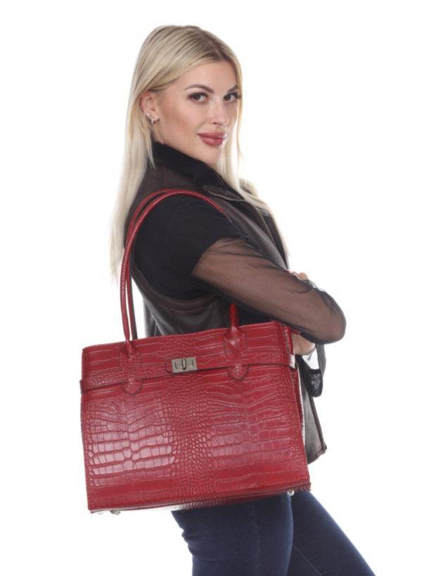 Donna-Top Handle/Shoulder Bag - Leather Made In Italy