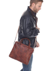 Enrico Mini-Fine Italian Calfskin Leather Briefcases for Men From The Ivula Collection
