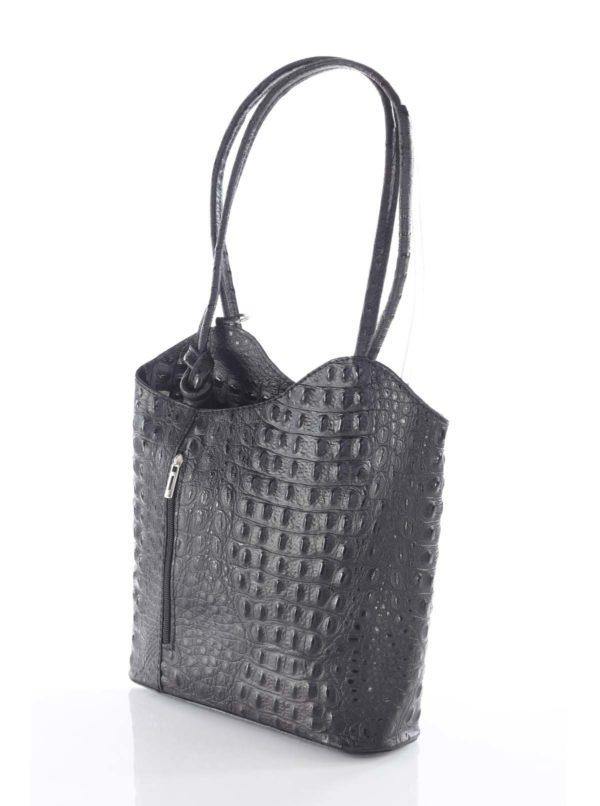 Gaia Convertible in Embossed Italian Calfskin Leather - Leather Made In Italy