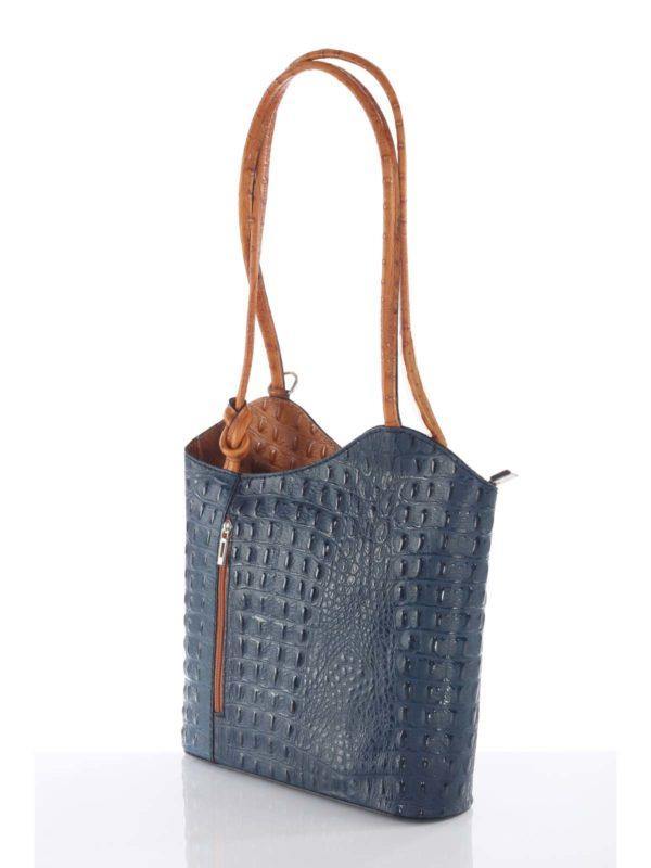 Gaia Convertible in Embossed Italian Calfskin Leather - Leather Made In Italy