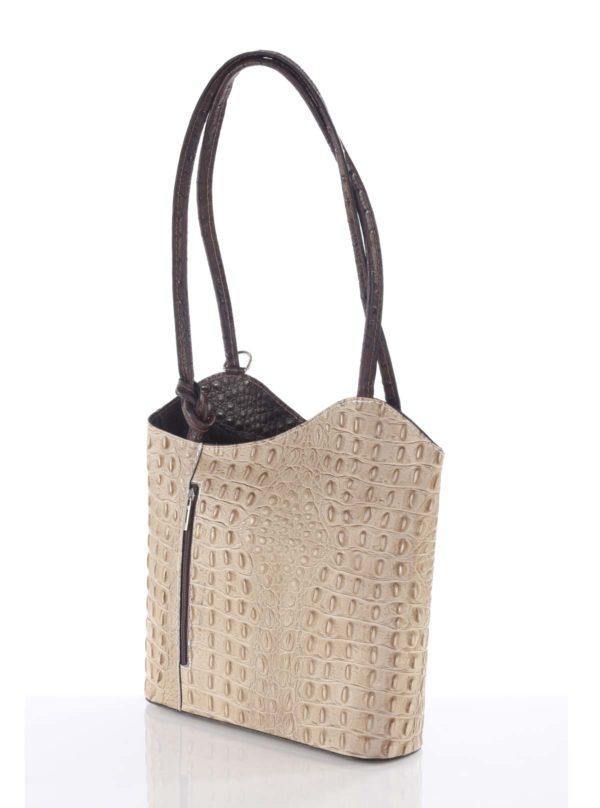 Gaia Convertible in Embossed Italian Calfskin Leather - Leather Made In Italy