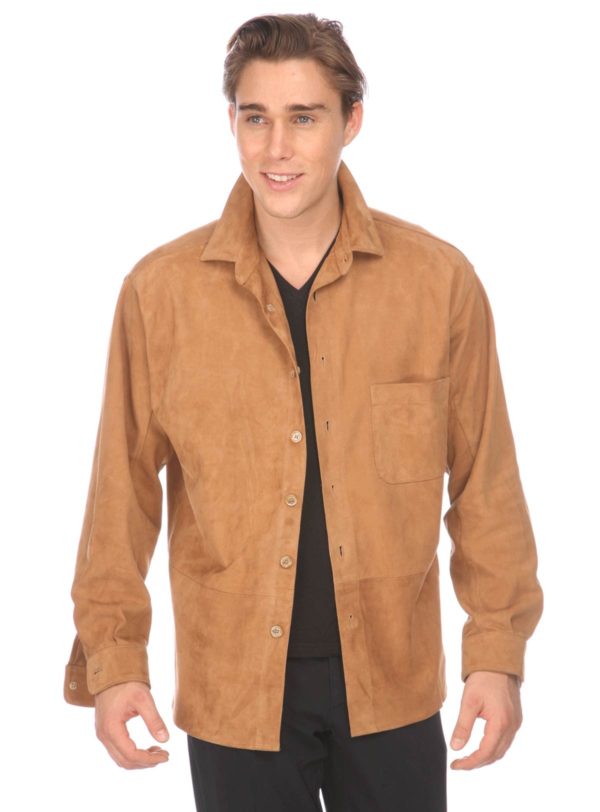 Italo-Shirt Jacket In Italian Antelope (Camoscio)