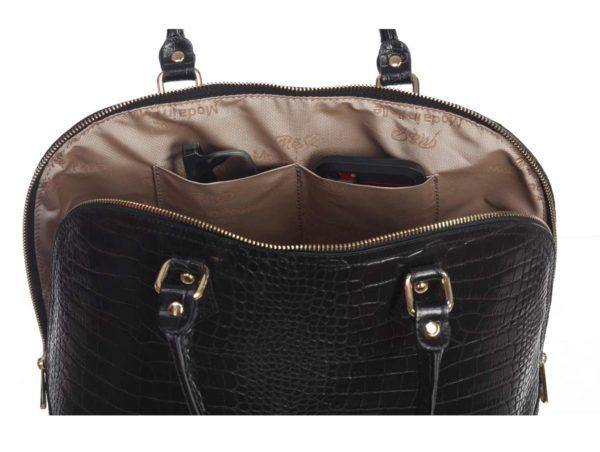 Laura-Elegant, Fashionable Classic Dome Shape Satchel - Leather Made In Italy