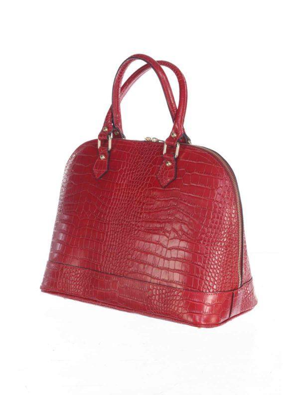 Laura-Elegant, Fashionable Classic Dome Shape Satchel - Leather Made In Italy