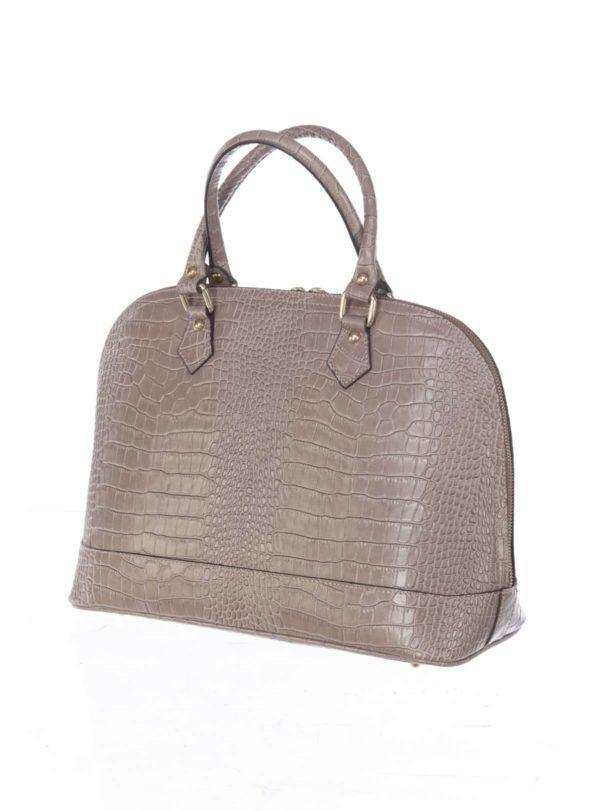 Laura-Elegant, Fashionable Classic Dome Shape Satchel - Leather Made In Italy