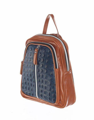 Mitra-Elegant Backpack of Crocodile Print & Smooth Italian Calfskin Leather - Leather Made In Italy