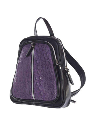 Mitra-Elegant Backpack of Crocodile Print & Smooth Italian Calfskin Leather - Leather Made In Italy