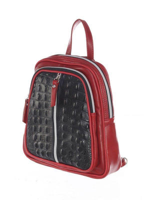 Mitra-Ladies' Elegant Backpack of Crocodile Print & Smooth Italian Cal – Leather Made In Italy