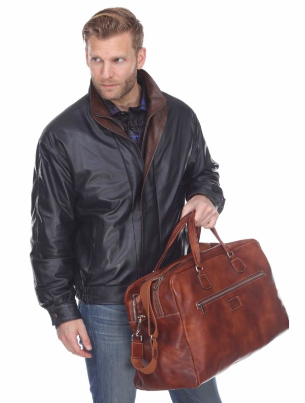 Rocco-Weekender Unisex Italian Leather Bags For Men