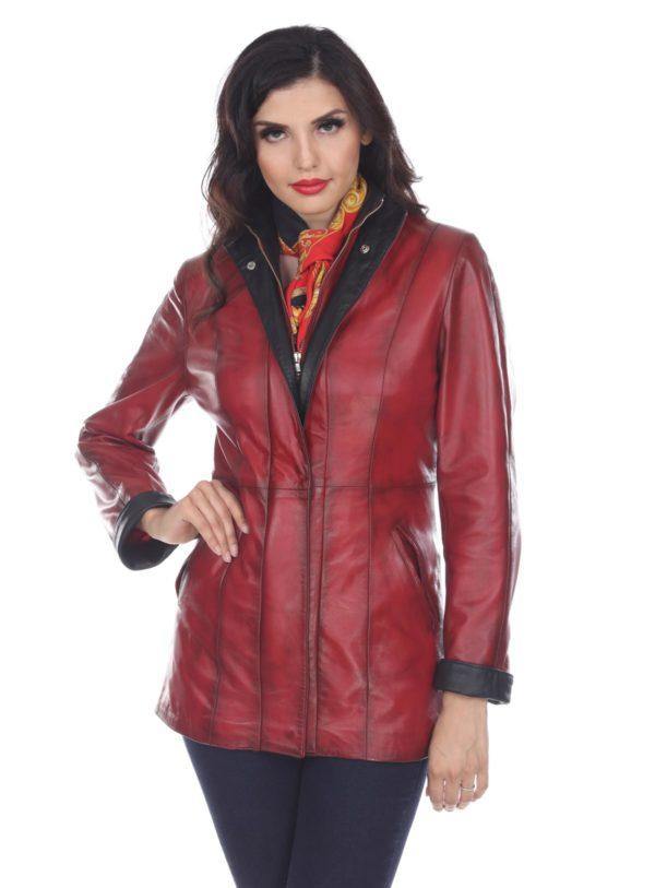 Simona-Lambskin In Tamponato Finish (Hand Rubbed With Vegetable Dye) - Leather Made In Italy