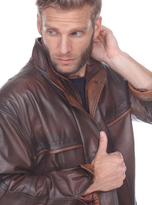 Umberto In Dark Brown Tamponato - Leather Made In Italy