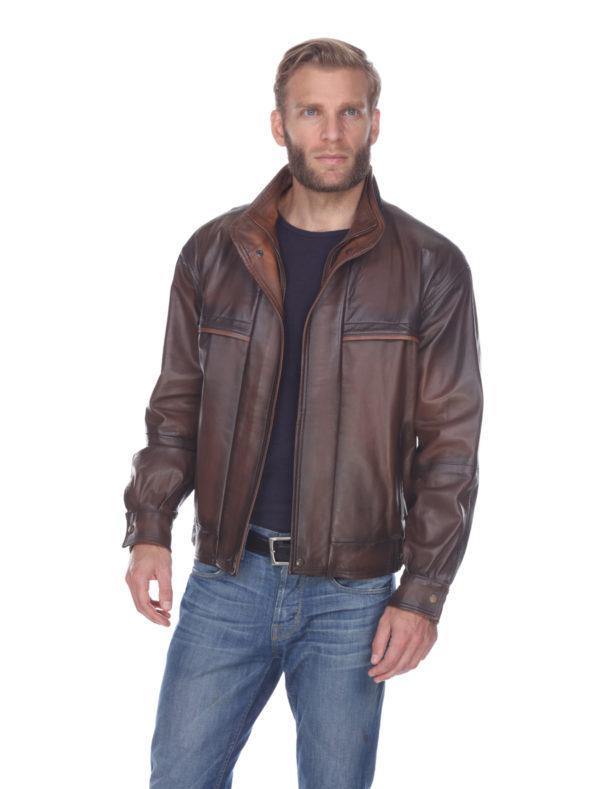 Umberto In Dark Brown Tamponato - Leather Made In Italy